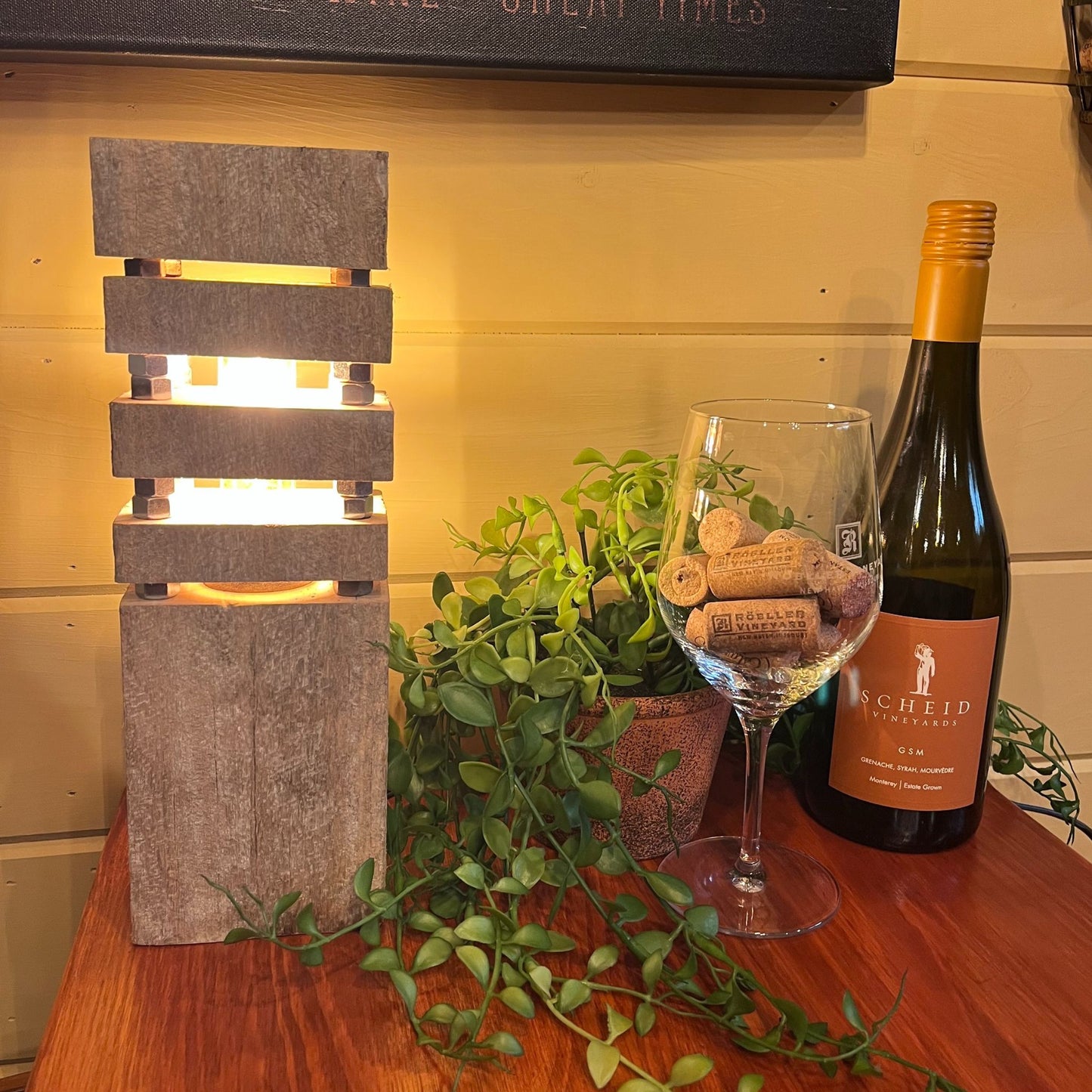 Rustic Reclaimed Barn Wood Lamp – Handcrafted Table Lamp - Vintage Farmhouse Decor