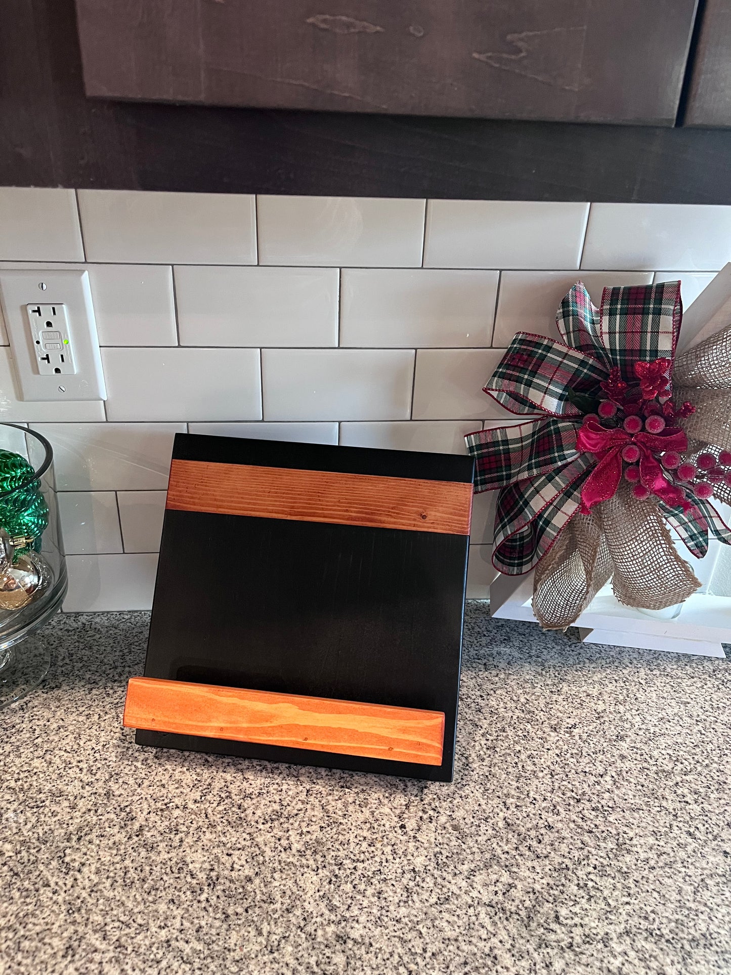 Rustic Wooden Cookbook/iPad Stand - Handmade & Durable Kitchen Decor