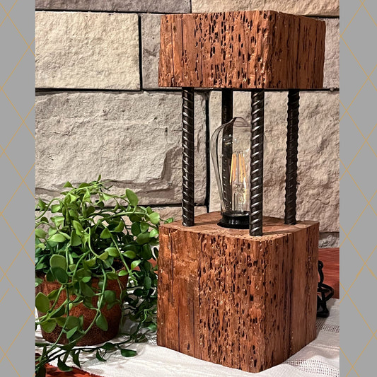 Rustic Reclaimed Barn Wood Lamp, Farmhouse Home Decor, American Made, Unique Lamp