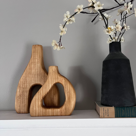 Scandinavian Minimalist Vases - Handcrafted Wooden Decor - Modern Home Decor - Farmhouse Chic